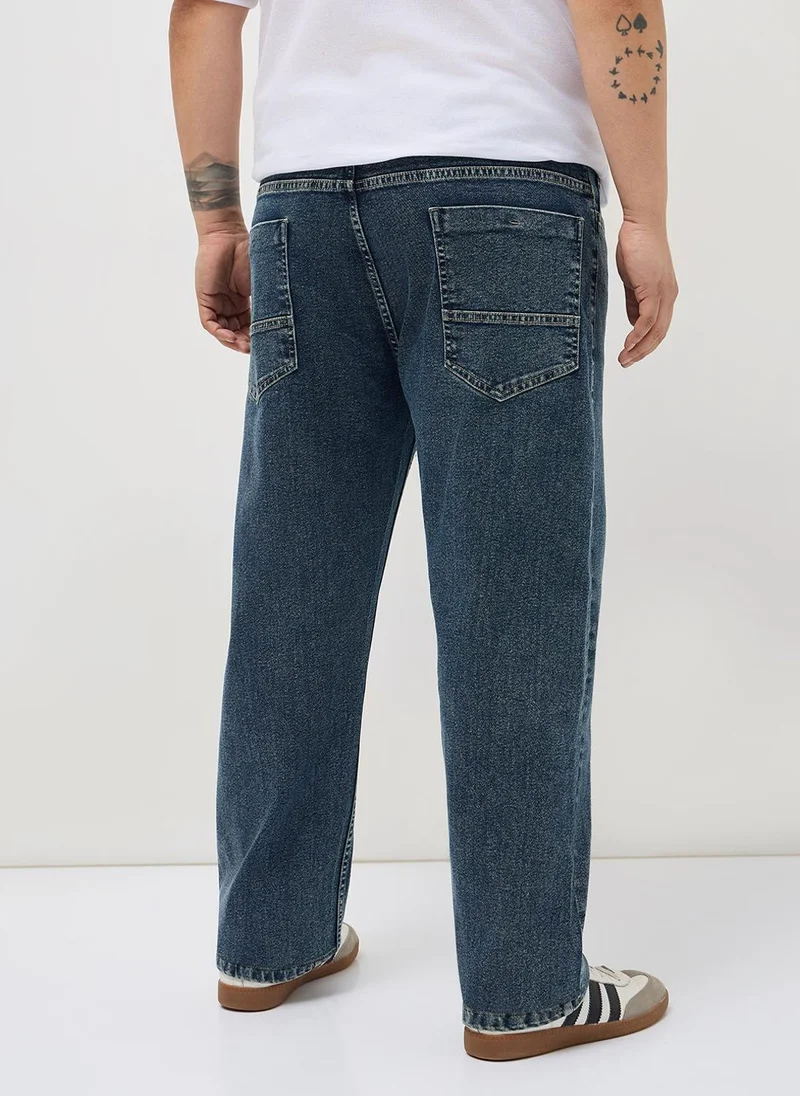 Urbano Fashion  Urbano Plus Men's Light Blue Regular Fit Heavy Washed Denim Jeans Stretchable for Men | Best Price UAE